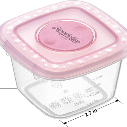 Baby Food Snack Plastic Storage Container with Lids, 12 Pack Set BPA Free Freezer & Dishwasher Safe for Kids.