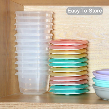 Baby Food Snack Plastic Storage Container with Lids, 12 Pack Set BPA Free Freezer & Dishwasher Safe for Kids.
