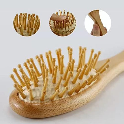 Baby Hair Brush and Comb Set for Newborn| Natural Wooden Hairbrush with Soft Goat Bristles, Pear Wood Comb and Wooden Massage Brush for Infant, Toddler, Kids.