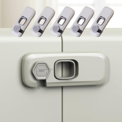 5 Pack Fridge Locks Child Safey, Child Freezer Lock, Baby Fridge Door Latches with Adhesive, Child Locks for Cabinets, Cupboard, Ovens.