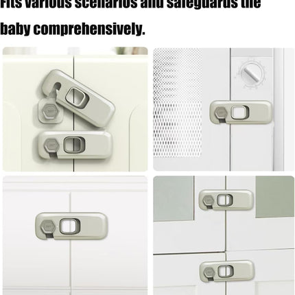 5 Pack Fridge Locks Child Safey, Child Freezer Lock, Baby Fridge Door Latches with Adhesive, Child Locks for Cabinets, Cupboard, Ovens.