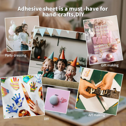 12in.X 360in. Double-Sided Tape Sheet for Crafts, Arts, DIY Projects, Reinforcing Sticky Adhesive for Peel and Stick Tiles, Damage-Free, Residue-Free.