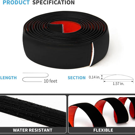 Self Adhesive Vinyl Floor Transition Strip,Laminate Floor Strip Floor Flat Divider Strip for Joining Floor Gaps,Carpet Threshold Transition,Floor Tiles（10 FT, 1.57in, Black）.