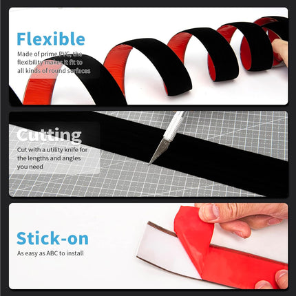 Self Adhesive Vinyl Floor Transition Strip,Laminate Floor Strip Floor Flat Divider Strip for Joining Floor Gaps,Carpet Threshold Transition,Floor Tiles（10 FT, 1.57in, Black）.
