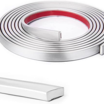 30 Ft Peel and Stick Flexible Vinyl Molding Trim for Wall Tile Edges, Kitchen backsplash, Mirrior Frame in Sliver.