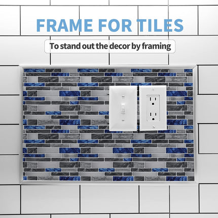 30 Ft Peel and Stick Flexible Vinyl Molding Trim for Wall Tile Edges, Kitchen backsplash, Mirrior Frame in Sliver.