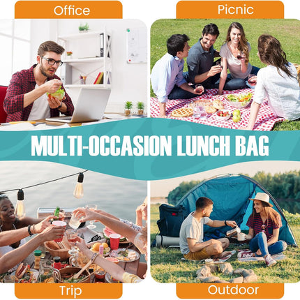 Lunch Bag for Men/Women, Reusable Lunch Box for Adult, Small Insulated Lunch Box, Lunch Tote Bag for Office, Work, Picnic.