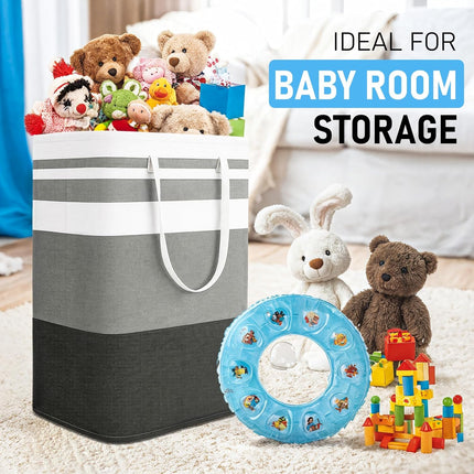 Freestanding Laundry Basket Collapsible Laundry Hamper 2-Pack Large Clothes Storage Bin Foldable Laundry Baskets for Bedroom, Bathroom, Laundry Room.