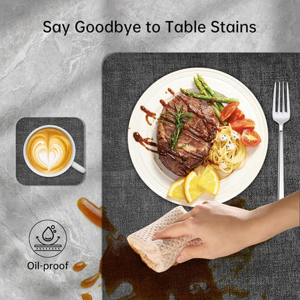 Placemats for Dining Table Set: Double-Sided Available Set of 12 Durable Place Mats + Coasters, Vinyl Heat Resistant Napperon de Table, Washable Non-Slip Table Mats by.