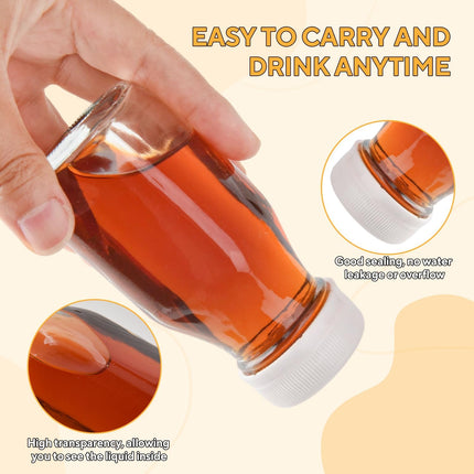 9pcs 100ml Small Glass Milk Bottles, Shot Bottles with Lids, Clear Mini Bottles Juice Shot Bottles Storage Bottle Drinking Container for Refrigerator Party School Picnics Wedding Travel.