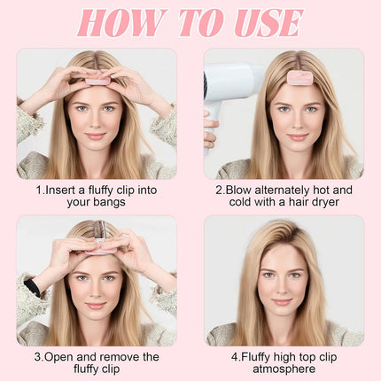 6Pcs Volumizing Hair Clips - Hair Volume Clips for Fluffy Bangs, Spong Bun Updo Volumizing Hair Root Clips Hair Comb Tool (Pink).