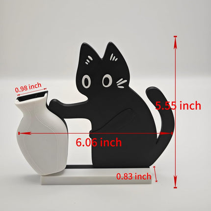 Cat Push Flower Vase for Home Decor Cute Vases for Table Room Decor Unique Lollipop Vases for Women Cat Lover Birthday Gifts (Small).