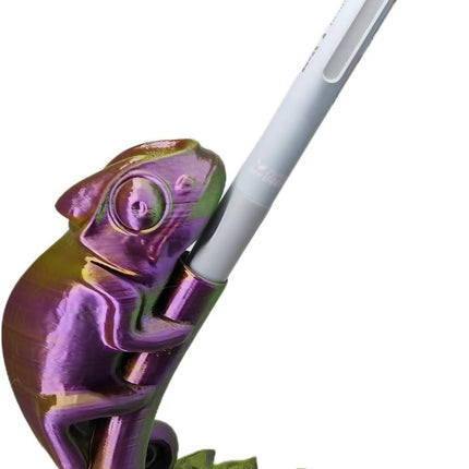 Creative Chameleon Pen Holder, Desk Organizer Cool Pen Stand Home Decor Pencil Holder (Red Gold Green).