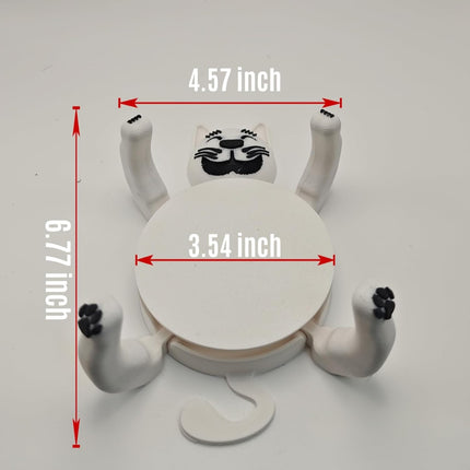 Funny Cat Coasters Cup Cuddler, 3D Printed Creative Coasters for Drinks, Bars, Party, Birthday Gifts for Cat Lovers, Home Decor Housewarming and White Elephant Gifts Ideas (Black+White).