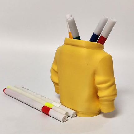 Sweater Pen Holder - 3D Printed Desk Organizer with Cozy Design for Pens, Makeup Brushes, Unique Office Desk Accessory.