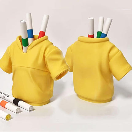 T-shirt Pen Holder Organizer - 3D Printed Desktop Storage for Pens, Pencils & Makeup Brushes, Creative Office Desk Accessory with Minimalist Design.