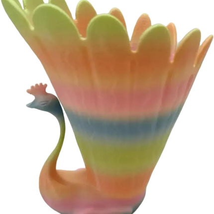 Creative Gradient Peacock Pen Holder for Desk, 3D Printed Pencil & Makeup Brush Holder Desk Organizers, Stylish Spacious Office Supplies Decorations Idea Gift for Women Girls.
