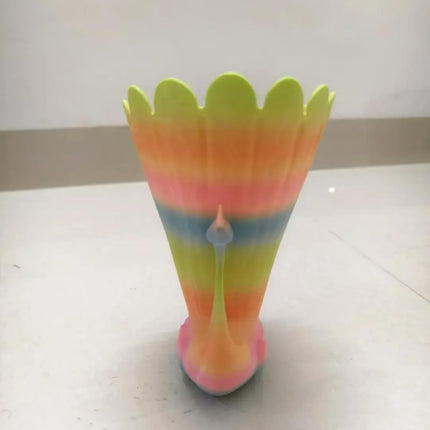 Creative Gradient Peacock Pen Holder for Desk, 3D Printed Pencil & Makeup Brush Holder Desk Organizers, Stylish Spacious Office Supplies Decorations Idea Gift for Women Girls.