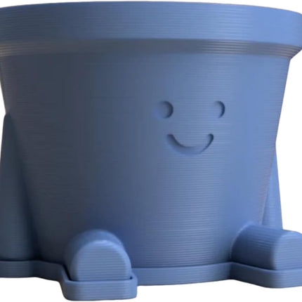 Cute Smiley Guy Indoor Plant Pots - 3.94 Inch Fower Pot with Drainage Hole and Drip Dray, Small Succulent Green Plants Pot, Cute Plant Gifts for Plant Lovers.