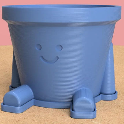 Cute Smiley Guy Indoor Plant Pots - 3.94 Inch Fower Pot with Drainage Hole and Drip Dray, Small Succulent Green Plants Pot, Cute Plant Gifts for Plant Lovers.