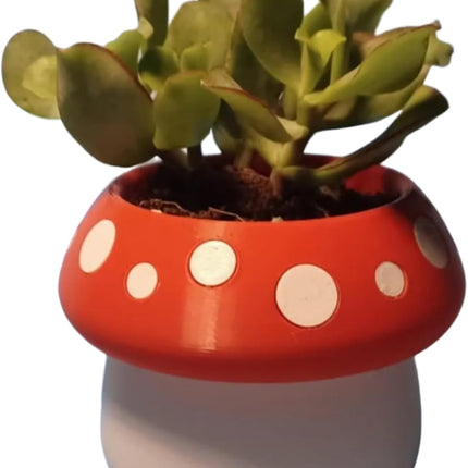 Cute Mushroom Indoor Plant Pots - 3.15 Inch Fower Pot Small Succulent Green Plants Pot, Cute Plant Gifts for Plant Lovers.