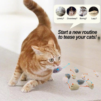 12 Pack Cat Mouse Toy, Soft Plush Catnip Mice Toys with String Tails Interactive Play for Cat, Puppy, Kitty Kitten.