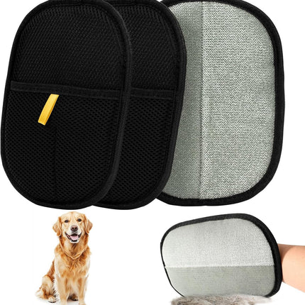 3PCS Double-Sided Pet Hair Remover Gloves, Electrostatic Cat Dog Pet Grooming Gloves, Pet Hair Remover for Carpet Couch Car, Versatile Pet Hair Remover for Washing Deshedding Grooming.
