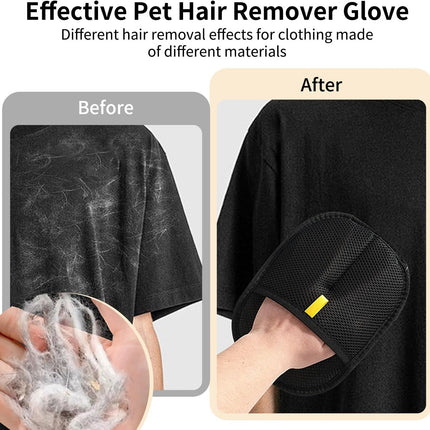 3PCS Double-Sided Pet Hair Remover Gloves, Electrostatic Cat Dog Pet Grooming Gloves, Pet Hair Remover for Carpet Couch Car, Versatile Pet Hair Remover for Washing Deshedding Grooming.