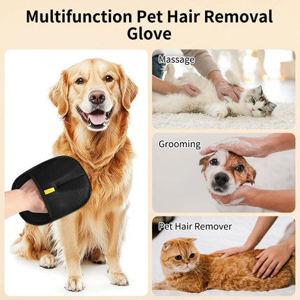 3PCS Double-Sided Pet Hair Remover Gloves, Electrostatic Cat Dog Pet Grooming Gloves, Pet Hair Remover for Carpet Couch Car, Versatile Pet Hair Remover for Washing Deshedding Grooming.