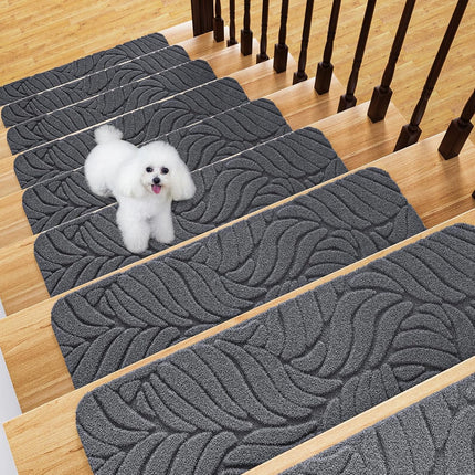 Stair Treads Non Slip for Wooden Steps, 8" X 30" (15-Pack) Stair Runner Carpet Treads Indoor with Reusable Adhesive, Stairslide Carpets Rugs Safety Mats for Elders, Kids & Dogs.