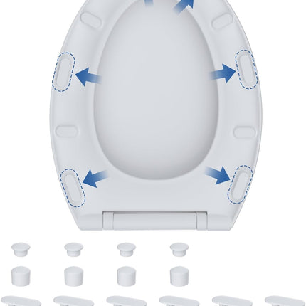 10 Pieces Bidet Toilet Seat Bumpers, Universal Buffer Toilet Lid Rubber Bumpers with 2 Thickness TPE Pads(2 Heights) Strong Adhesive Bidet Bumpers.