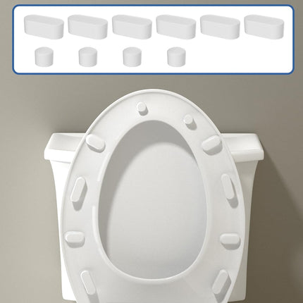 10 Pieces Bidet Toilet Seat Bumpers, Universal Buffer Toilet Lid Rubber Bumpers with 2 Thickness TPE Pads(2 Heights) Strong Adhesive Bidet Bumpers.