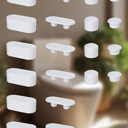 10 Pieces Bidet Toilet Seat Bumpers, Universal Buffer Toilet Lid Rubber Bumpers with 2 Thickness TPE Pads(2 Heights) Strong Adhesive Bidet Bumpers.