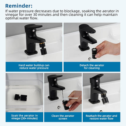 NSF/ANSI/CAN 61 Certified Faucet Aerator, CUPC Certification 360° Swivel Kitchen Sink Aerator, 2-Flow Sink Sprayer Attachement, Faucet Replacement Part 55/64 Inch Female Thread - Matte Black.