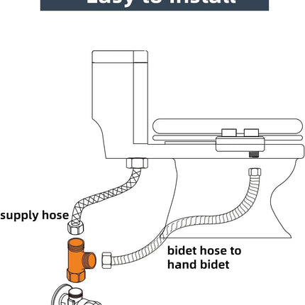 Bidet T Adapter, Metal T Valve for Bidet(3/8” x 3/8” x 3/8”), 3 Way Tee Connector Bidet Attachment for Toilet.