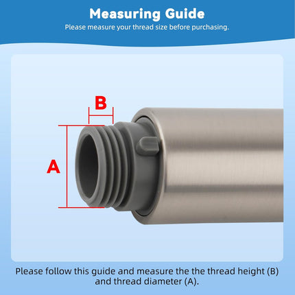 Replacement Sprayer Pull Out Spray Head for Kitchen Sink Faucet G1/2 or 13/16inch Thread 2-Function Stream Aerated Flow- Brushed Nickel.