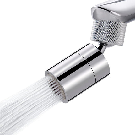 Dual-Function Female Faucet Aerator, 1.8 GPM Extra Big Angle Rotate Kitchen Sink Aerator Sprayer Head 360 Degree Swivel Kitchen Sink Sprayer Attachment-55/64 Inch-27UNS Female Thread-Chrome.