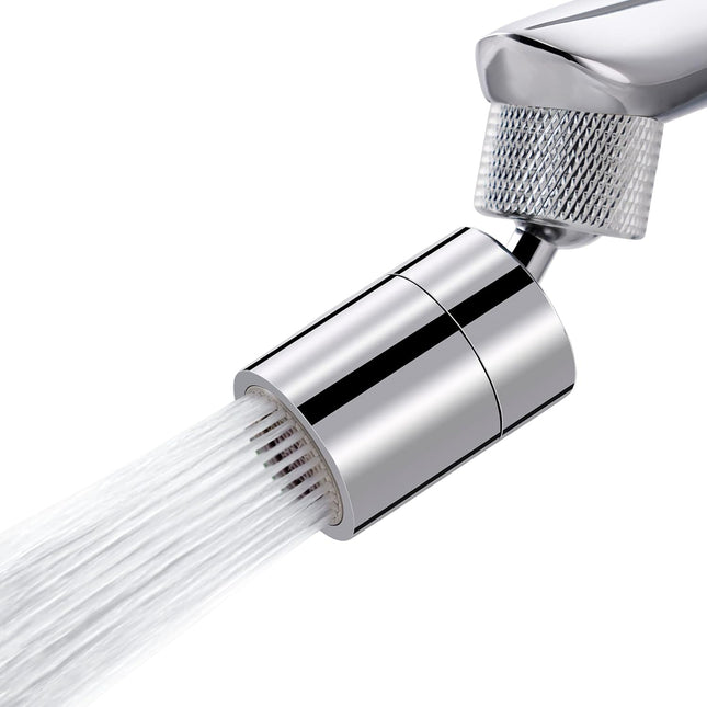 Dual-Function Female Faucet Aerator, 1.8 GPM Extra Big Angle Rotate Kitchen Sink Aerator Sprayer Head 360 Degree Swivel Kitchen Sink Sprayer Attachment-55/64 Inch-27UNS Female Thread-Chrome.
