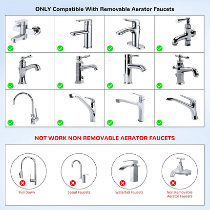 Dishwasher Snap Adapter Connection 2 Pack, One with Swivel Ball Joint and The Other One with Faucet Aerator, 15/16-27Male Outside and 55/64-27Female Inside, Chrome.