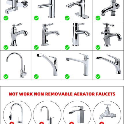 Swivel Faucet Adapter Kit, Solid Brass 3/4" Garden Hose Adapter with Aerator, 360 Degree Kitchen Sink Faucet Aerator Adapter for Female and Male to Male, Chrome.