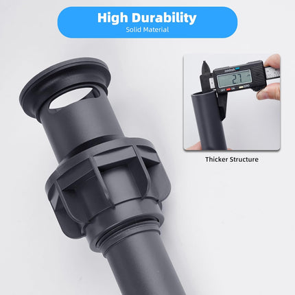 2 Pack Push and Seal Pop Up Drain Stopper with Overflow for Bathroom Sink Faucet Vessel Vanity, Matte Black.