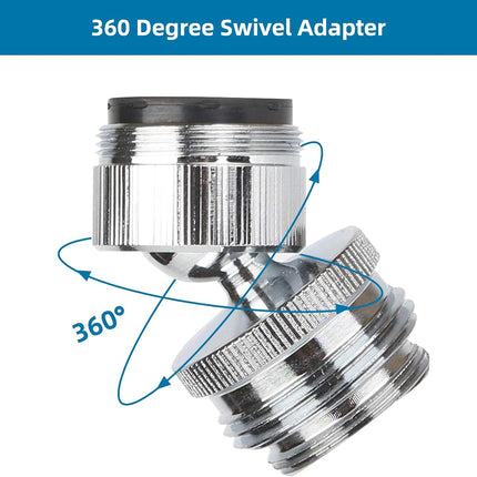 Faucet Adapter Kit, Swivel Aerator Adapter to Connect Garden Hose - Multi-Thread Kitchen Sink Faucet to Garden Hose Adapter 3/4 Inch - Chrome Finished.