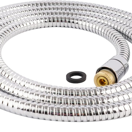 All Metal Shower Hose 90 inch (7.5 ft) Bathroom Handheld Shower Head Hose 2.3 Meters Extension Replacement Part with Brass Fittings Made of Stainless Steel -Polished Chrome Finish.