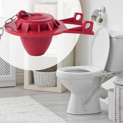 2-inch Universal Toilet Tank Flapper, Long Lasting All Rubber Seal Flapper Replacement Compatible with American Standard Water Conserving, High Performance, Easy to Install, Red.