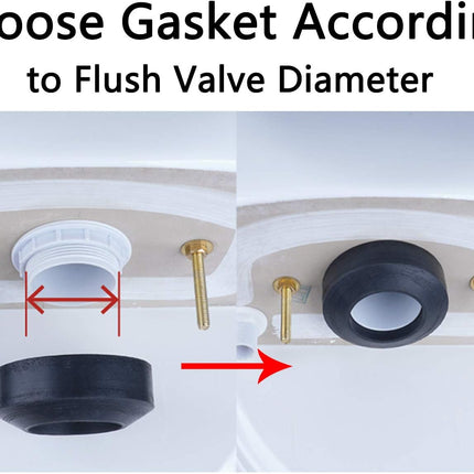 Universal Toilet Tank To Bowl Gaskets with 3 Set Brass Hardware Kits Fits Most 3-Inch 3.5-Inch flush valve opening 2-Piece Toilet Tanks.