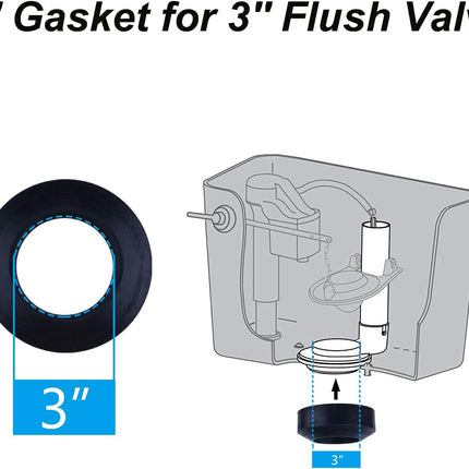 Universal Toilet Tank To Bowl Gaskets with 3 Set Brass Hardware Kits Fits Most 3-Inch 3.5-Inch flush valve opening 2-Piece Toilet Tanks.