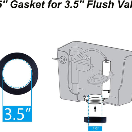 Universal Toilet Tank To Bowl Gaskets with 3 Set Brass Hardware Kits Fits Most 3-Inch 3.5-Inch flush valve opening 2-Piece Toilet Tanks.