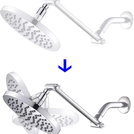 Shower Head Swivel Ball Joint Adapter, Ball Joint Adjustable Shower Arm Connector Universal Showering Component-Polished Chrome.