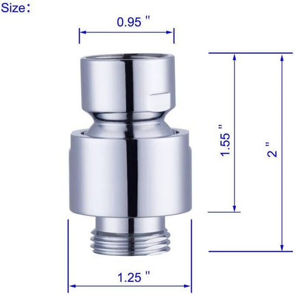 Shower Head Swivel Ball Joint Adapter, Ball Joint Adjustable Shower Arm Connector Universal Showering Component-Polished Chrome.