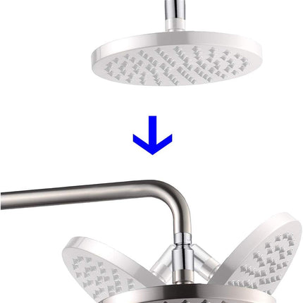 Shower Head Swivel Ball Joint Adapter, Ball Joint Adjustable Shower Arm Connector Universal Showering Component-Polished Chrome.